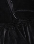 defox Set de trening Negru de catifea cu Bluză scurtă și Pantaloni largi Arilei