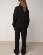 defox Set de trening Negru din polar 2 piese cu Bluză și Pantaloni Largi Aldonor