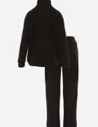 defox Set de trening Negru din polar 2 piese cu Bluză și Pantaloni Largi Aldonor