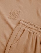 defox Set de vară bogat în vâscoză bluză oversize cu broderie și pantaloni Abis Bej