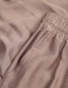 defox Set de vară din vâscoză: bluză petrecută cu tip cravată și pantaloni largi Penolle Bej