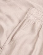 defox Set de vară din vâscoză: bluză petrecută cu tip cravată și pantaloni largi Penolle Bej deschis