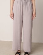 defox Set Gri deschis din Viscoză Tricou cu Mânecă Scurtă și Pantaloni Largi cu Elastic cu Buzunare Efraline
