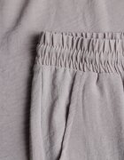defox Set Gri deschis din Viscoză Tricou cu Mânecă Scurtă și Pantaloni Largi cu Elastic cu Buzunare Efraline