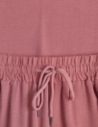 defox Set roz închis din viscoză Bluză cu mânecă scurtă și pantaloni largi cu elastic cu buzunare Efraline