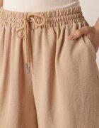 defox Short casual de vară cu talie înaltă cu conținut ridicat de vâscoză Agarione Bej