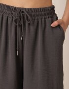 defox Short casual de vară cu talie înaltă cu conținut ridicat de vâscoză Agarione Gri
