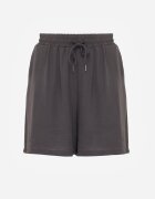 defox Short casual de vară cu talie înaltă cu conținut ridicat de vâscoză Agarione Gri