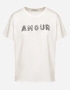 defox T-shirt alb din bumbac decorat cu inscripție brodată cu paiete Marisiana