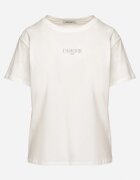 defox T-shirt Alb din Bumbac Decorat cu Inscripție Marivorra