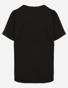 defox T-shirt negru din bumbac decorat cu inscripție brodată cu paiete Marisiana