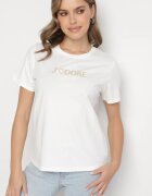 defox Tricou Alb De Bumbac Decorat Cu Inscripție Nalaviraen