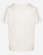 defox Tricou Alb din Bumbac cu Zirconii și Inscripție Nalanielle