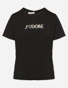 defox Tricou Negru de Bumbac Decorat cu Inscripția Nalaviraen