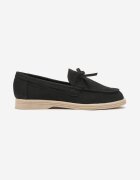 doremi Pantofi Negri cu slip-on stil Loafers cu fundă Mariness