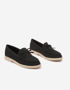 doremi Pantofi Negri cu slip-on stil Loafers cu fundă Mariness