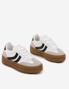 doremi Pantofi Sport Albi Sneakers în Stil Tenis cu Model Geometric Olithena
