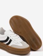 doremi Pantofi Sport Albi Sneakers în Stil Tenis cu Model Geometric Olithena