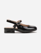 doremi Sandale Negre Lăcuite cu Cataramă Decorativă Larggia