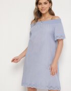 Eight2Nine Rochie albastru deschis din bumbac spaniolă cu decorațiuni ajurate Filissa