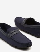 elong Pantofi jos bleumarin în stil mocasini cu curea decorativ decupată Erildwen