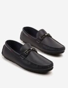 elong Pantofi Mocasini Bleumarin cu Cusături Decorative și Aplicație Wismea