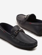 elong Pantofi Mocasini Bleumarin cu Cusături Decorative și Aplicație Wismea