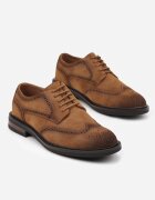 elong Pantofi Oxford Maro cu perforații decorative Vevinna