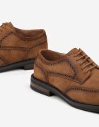 elong Pantofi Oxford Maro cu perforații decorative Vevinna