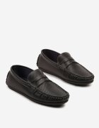 elong Semighete Negre Perforate cu Cusături Virkio