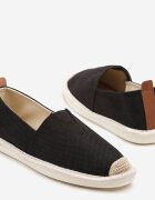 elong Tenisi Negri în stil espadrile cu ornament împletit și inserție elastică Eveloiti