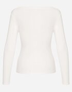 elsa.m by may Bluză Albă din Viscoză cu Mânecă Lungă și Decolteu Tip Barcă Gelmiria