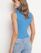 elsa.m by may Bluză Albastră cu Guler înalt fără Mâneci din Material Elastic Heliordia