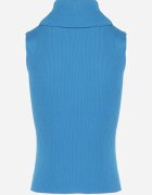 elsa.m by may Bluză Albastră cu Guler înalt fără Mâneci din Material Elastic Heliordia