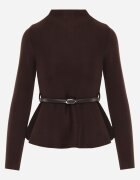elsa.m by may Bluză cu curea bogată în vâscoză cu croială ajustată cu peplum și cu guler înalt Ruleva Maro