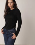 elsa.m by may Bluză cu fronseuri semitransparentă cu mânecă lungă din lyocell Shainda Neagră