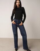 elsa.m by may Bluză cu fronseuri semitransparentă cu mânecă lungă din lyocell Shainda Neagră