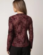 elsa.m by may Bluză din plasă cu bumbac cu flori din velur Tasgarila Bordo