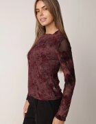 elsa.m by may Bluză din plasă cu bumbac cu flori din velur Tasgarila Bordo