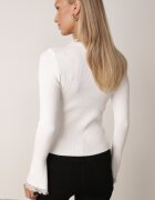 elsa.m by may Bluză din vâscoză cu inserții din dantelă și mâneci evazate Fistna Albă