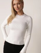 elsa.m by may Bluză din vâscoză cu inserții din dantelă și mâneci evazate Fistna Albă