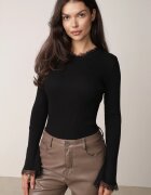 elsa.m by may Bluză din vâscoză cu inserții din dantelă și mâneci evazate Fistna Neagră