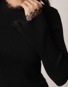 elsa.m by may Bluză din vâscoză cu inserții din dantelă și mâneci evazate Fistna Neagră