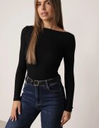 elsa.m by may Bluză din viscoză cu decolteu barcă Wonaria Neagră