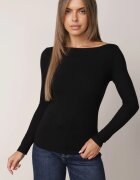 elsa.m by may Bluză din viscoză cu decolteu barcă Wonaria Neagră
