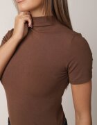 elsa.m by may Bluză din viscoză cu guler înalt Kilira Bej Maro