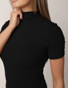 elsa.m by may Bluză din viscoză cu guler înalt Kilira Bej Neagră