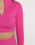 elsa.m by may Bluză Fucsia cu fermoar cu decupaj la terminație elastică Aisllain