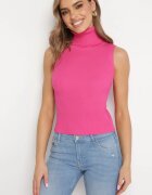 elsa.m by may Bluză Fucsia cu guler înalt fără mâneci din material elastic Heliordia