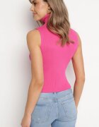 elsa.m by may Bluză Fucsia cu guler înalt fără mâneci din material elastic Heliordia